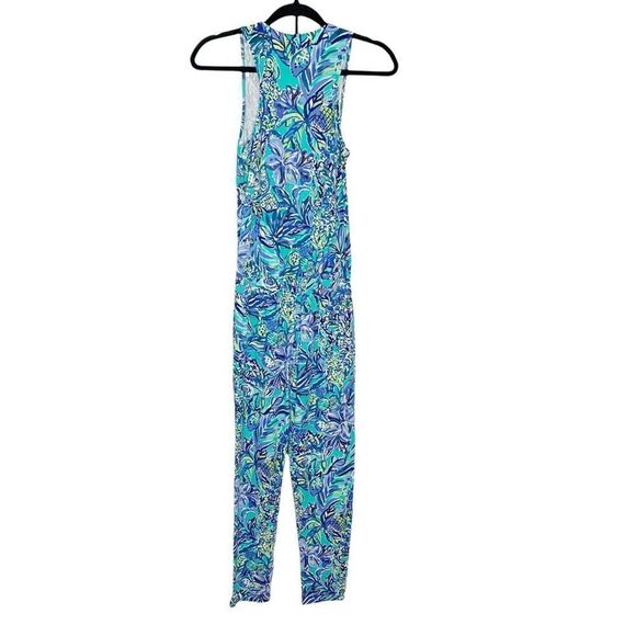 Lilly Pulitzer Paulina Jumpsuit, Size XXS, Bennet Blue Sneak a Peak Print - Picture 10 of 12
